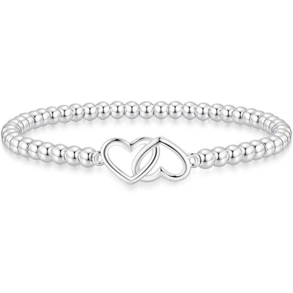 Beaded Bracelet for Women Trendy Stretch Handmade Ball Charm Bracelet Dainty Cro